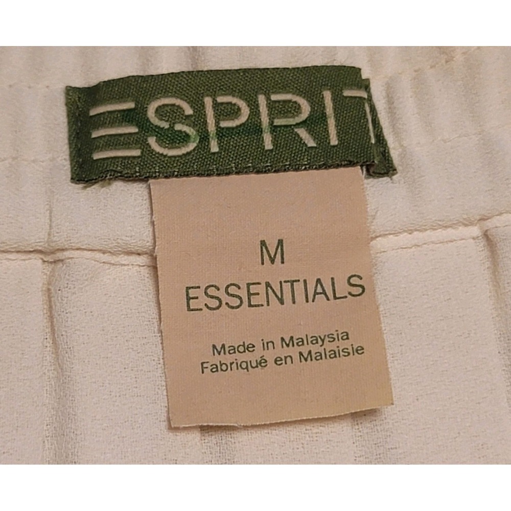 Vintage 90s Esprit Essentials Pleated Mini Skirt Ivory Cream Women's Medium - Picture 3 of 12